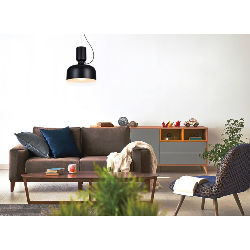 Pendel ABEL 2xE27/11W/230V diam. 28 cm sort