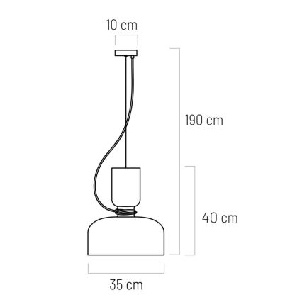 Pendel ABEL 2xE27/11W/230V diam. 28 cm sort