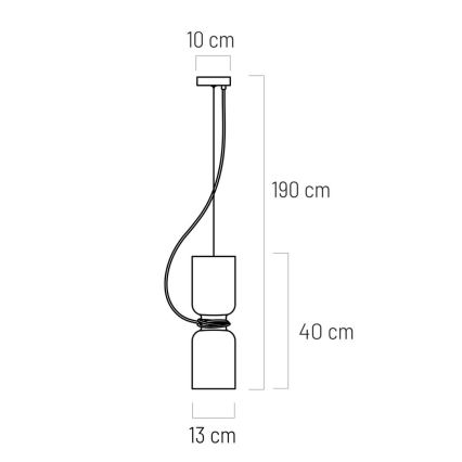 Pendel ABEL 2xE27/11W/230V diameter 13 cm cremefarvet