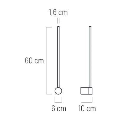 LED væglampe LED/7W/230V sort