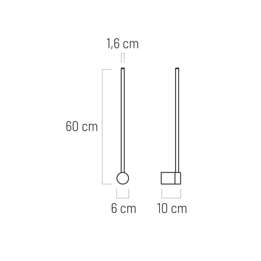 LED væglampe LED/7W/230V sort