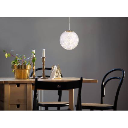 LED pendel STARS LED/15W/230V mat krom