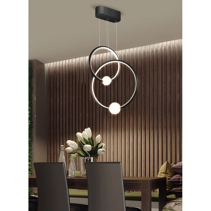 LED dæmpbar LIV LED/50W/230V sort + fjernbetjening