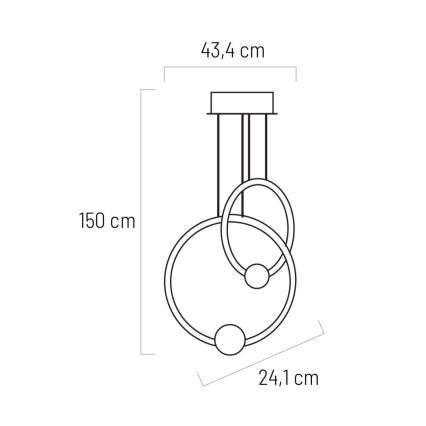 LED dæmpbar LIV LED/50W/230V sort + fjernbetjening