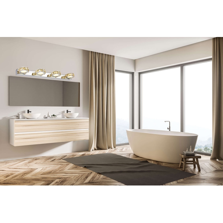 LED Krystal væglampe CHAMPAGNE 4xLED/3W/230V