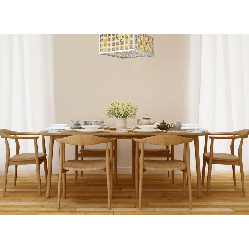 LED loftlampe i krystal dæmpbar COLUMBUS LED/20W/230V gylden/krom