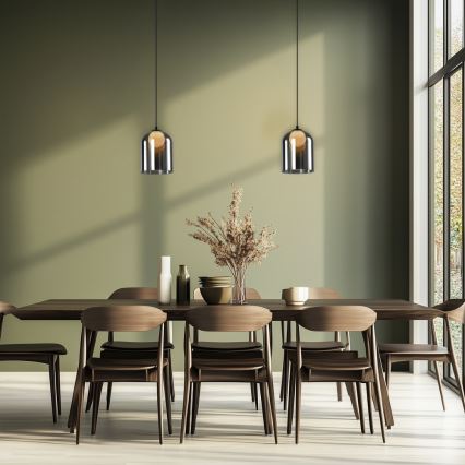 KLEA Pendellampe 1xG9/15W/230V Røg Sort