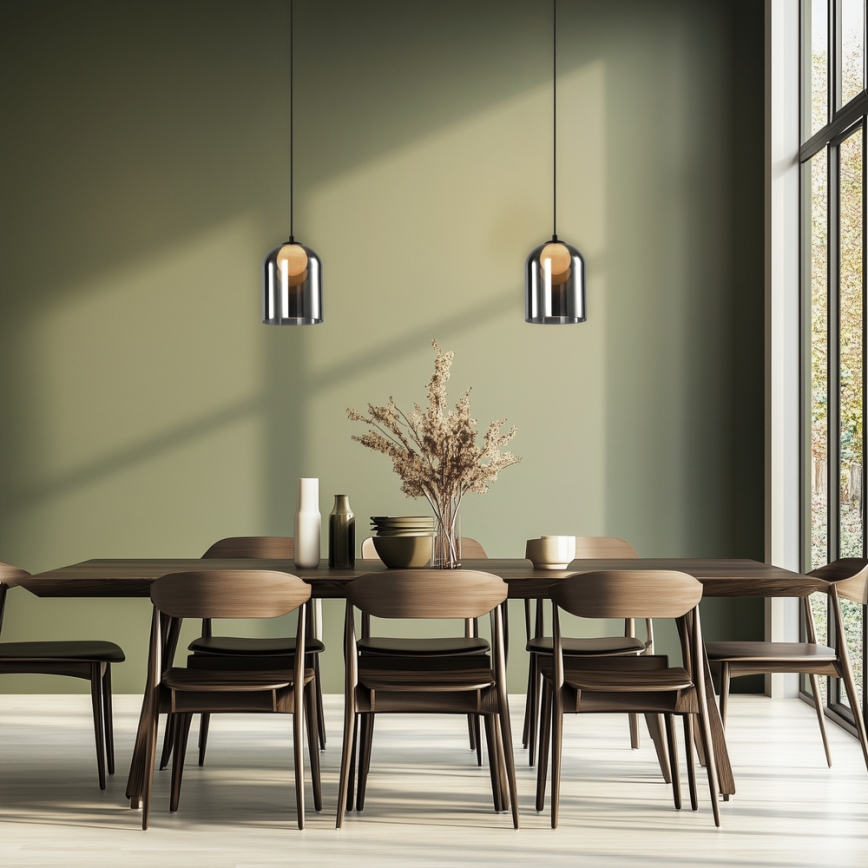 KLEA Pendellampe 1xG9/15W/230V Røg Sort