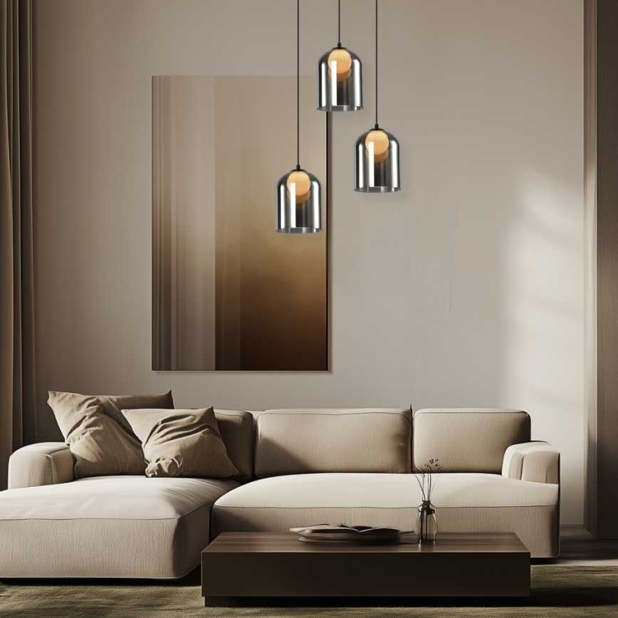 KLEA Pendellampe 1xG9/15W/230V Røg Sort