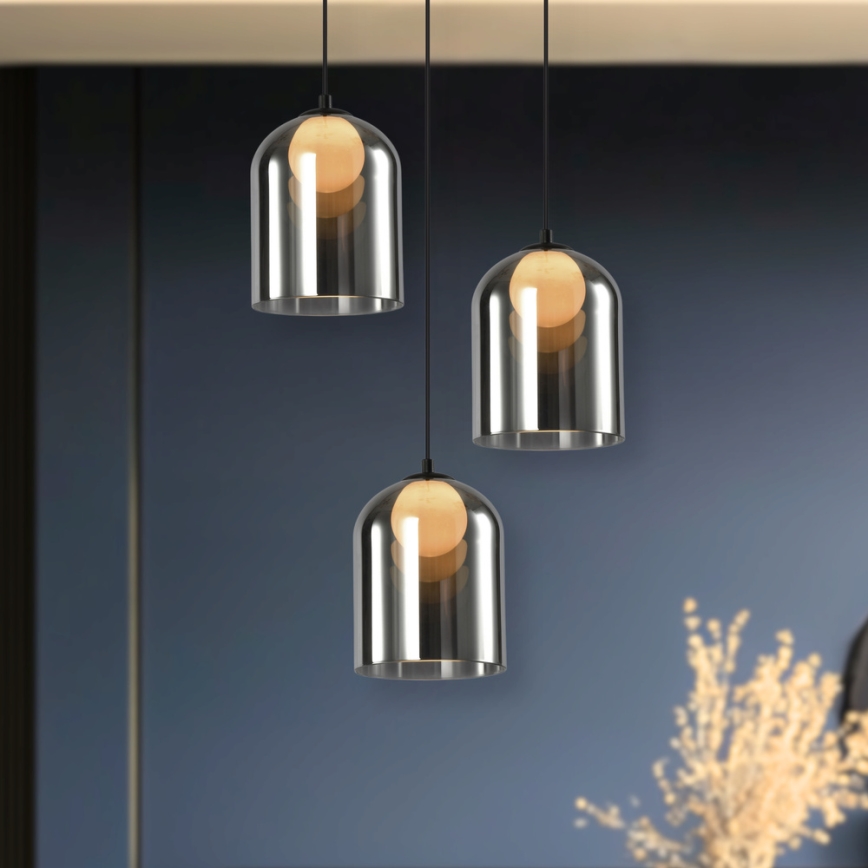 KLEA Pendellampe 1xG9/15W/230V Røg Sort