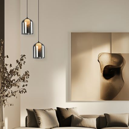 KLEA Pendellampe 1xG9/15W/230V Røg Sort