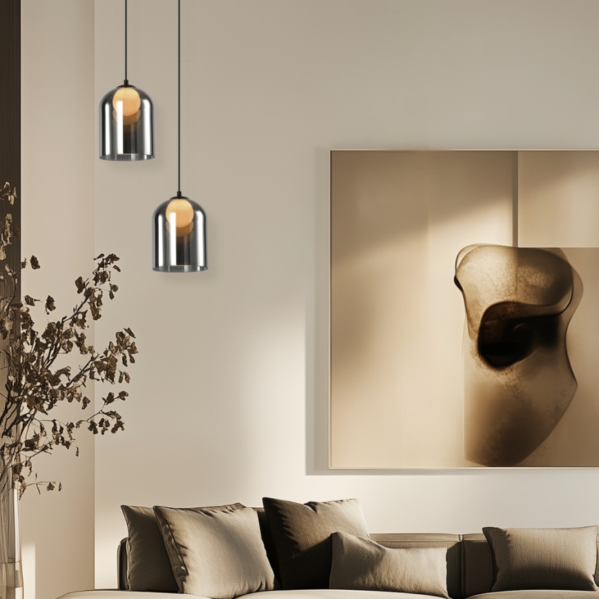 KLEA Pendellampe 1xG9/15W/230V Røg Sort