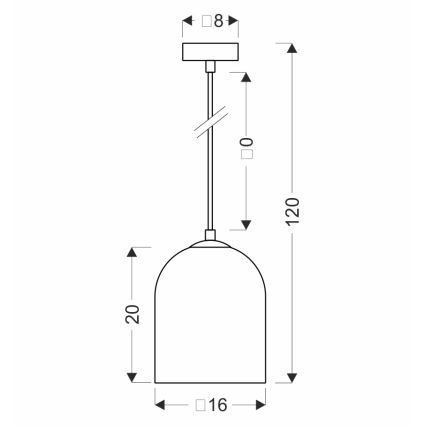 KLEA Pendellampe 1xG9/15W/230V Røg Sort