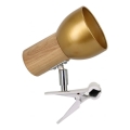 Klemelampe SVENDA 1xE27/60W/230V egetræ/guld
