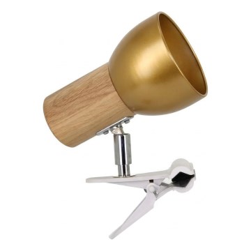 Klemelampe SVENDA 1xE27/60W/230V egetræ/guld