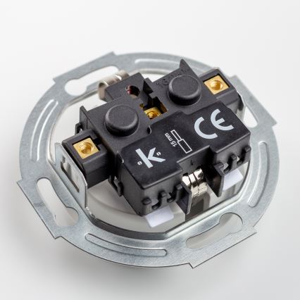 Kliklap - Dobbelt retro stikkontakt til hjemmet med ramme, SCHUKO 230 V, snehvid