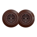 Kliklap - Dobbelt retro stikkontakt til hjemmet med SCHUKO-ramme 230V brun