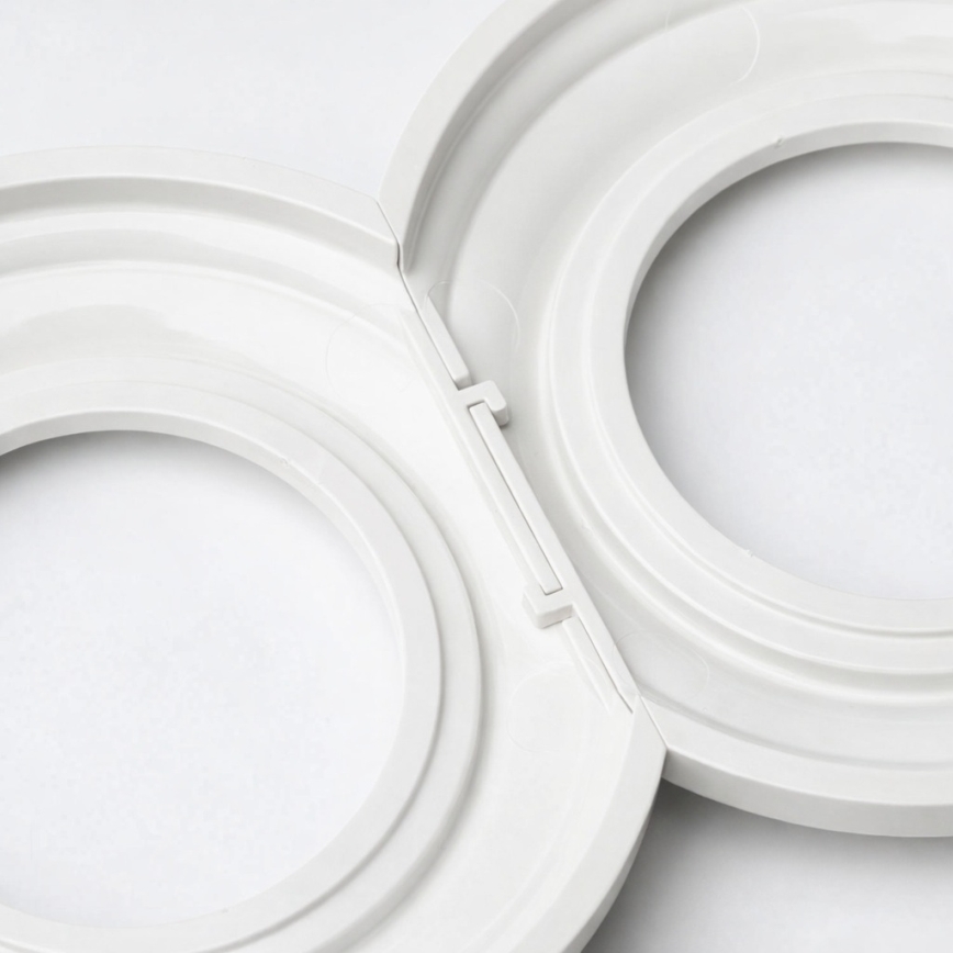 Kliklap - Dobbelt retro-stikkontakt til væg med ramme 230V snehvid