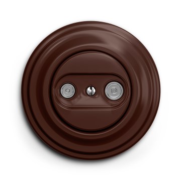 Kliklap - Retro antenneudtag til TV og FM (gennemgående) med brun ramme