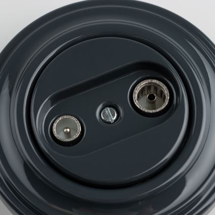 Kliklap - Retro antenneudtag TV+R (gennemgående) med antracitramme