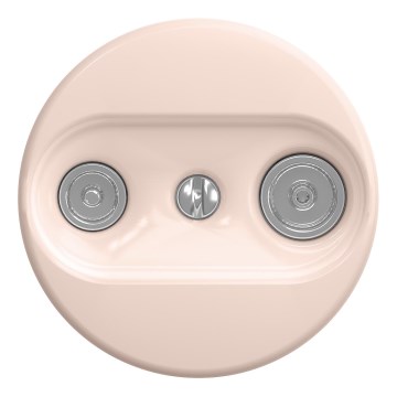 Kliklap - Retro antenneudtag TV+R (gennemgående) uden ramme gammelrosa