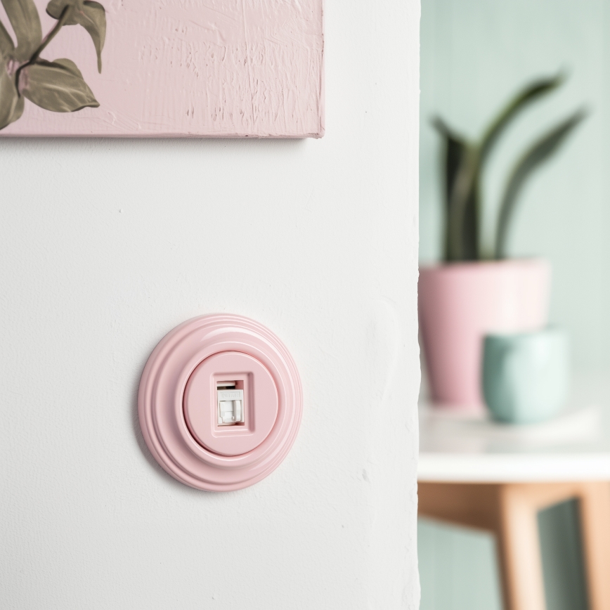 Kliklap – retro dataudtag med ramme i gammelrosa