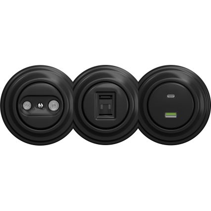 Kliklap - Retro dataudtag uden ramme sort