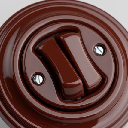 Kliklap - Retro dobbelt trappeafbryder med ramme nr. 6+6, brun