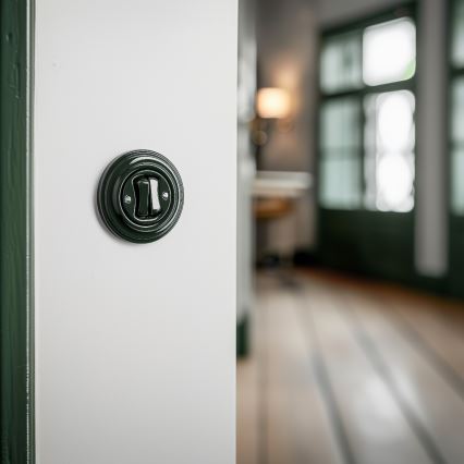 Kliklap - Retro dobbelt trappeafbryder med ramme nr. 6+6, grøn