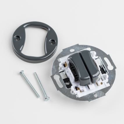 Kliklap - Retro dobbelt trappeafbryder med ramme nr. 6+6 i antracit