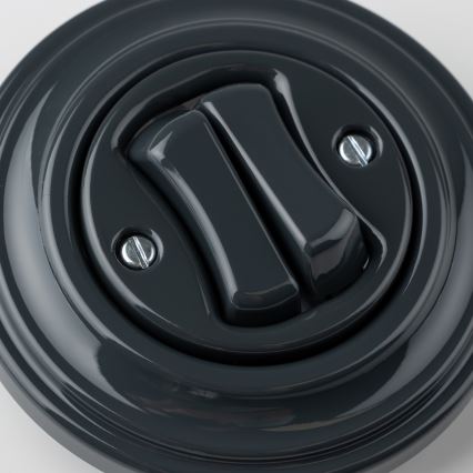 Kliklap - Retro dobbelt trappeafbryder med ramme nr. 6+6 i antracit