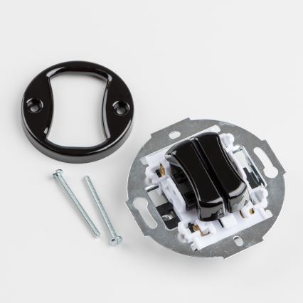 Kliklap - Retro dobbelt trappeafbryder med ramme nr. 6+6 sort