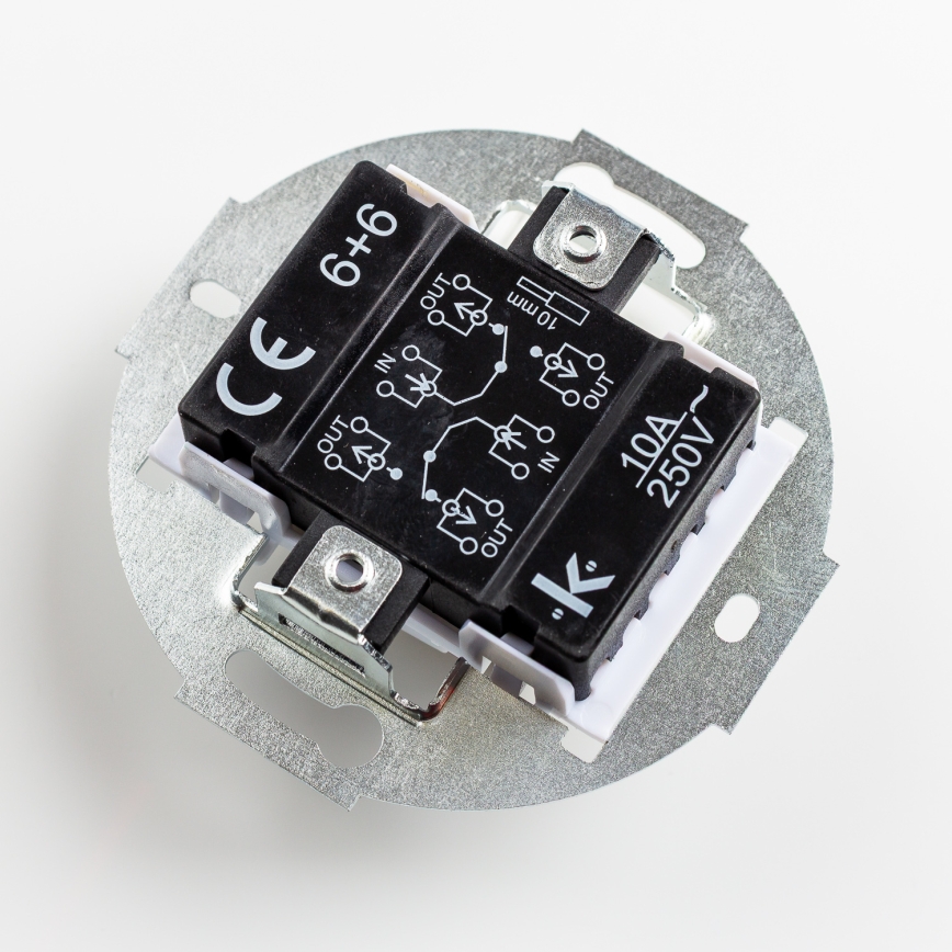 Kliklap - Retro dobbelt trappeafbryder med ramme nr. 6+6 sort