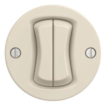 Kliklap - Retro dobbelt trappeafbryder uden ramme nr. 6+6 beige