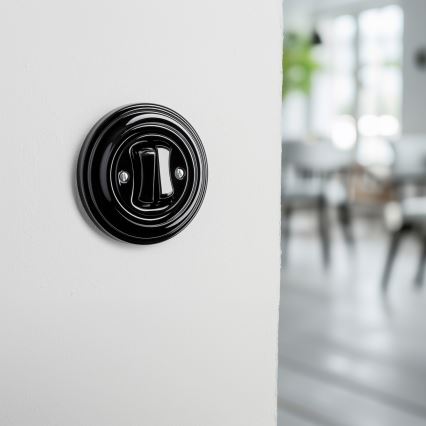 Kliklap - Retro dobbelt trykknap med sort ramme