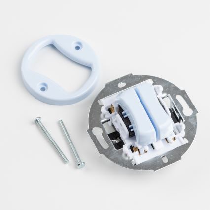 Kliklap - Retro dobbeltknap med ramme, blå