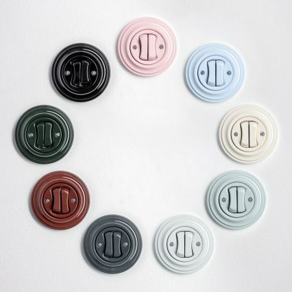 Kliklap - Retro dobbeltknap med ramme, blå