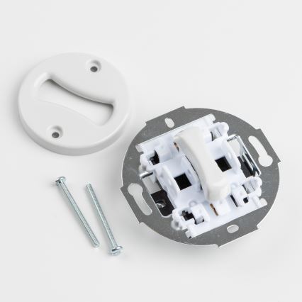 Kliklap - Retro enpolet rammeløs afbryder nr. 1 keramisk hvid