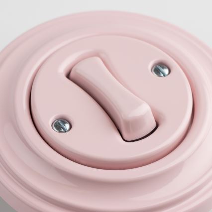 Kliklap - Retro-knap med ramme i støvet rosa
