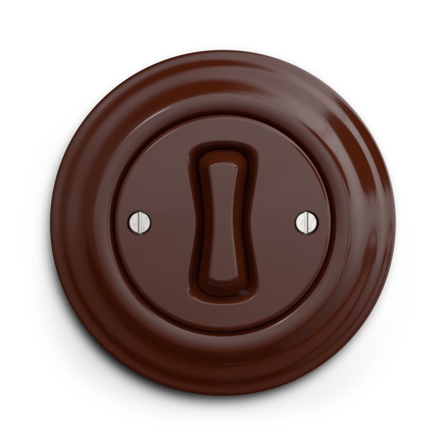 Kliklap - Retro krydsafbryder med ramme nr. 7, brun