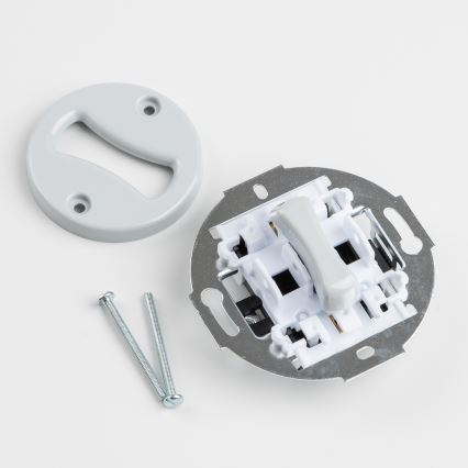 Kliklap - Retro krydsafbryder med ramme nr. 7, grå