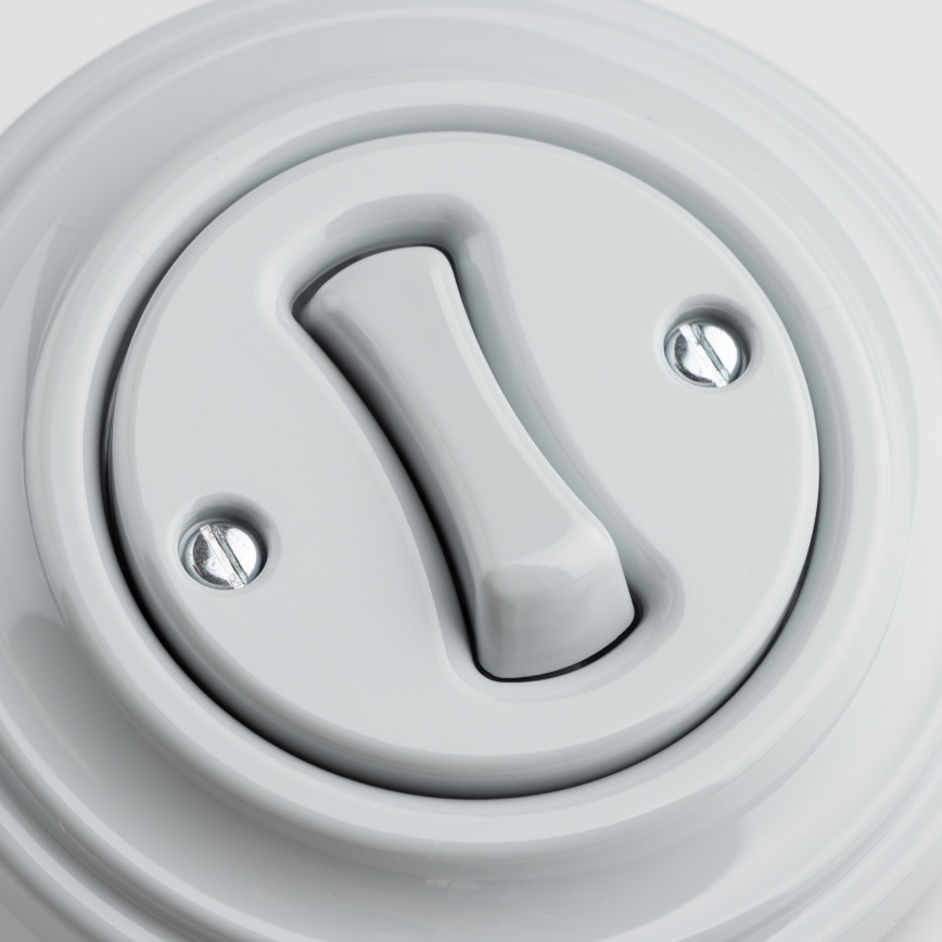 Kliklap - Retro krydsafbryder med ramme nr. 7, grå