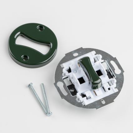 Kliklap - Retro krydsafbryder med ramme nr. 7 grøn