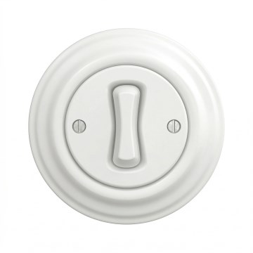 Kliklap - Retro krydsafbryder med ramme nr. 7 i snehvid