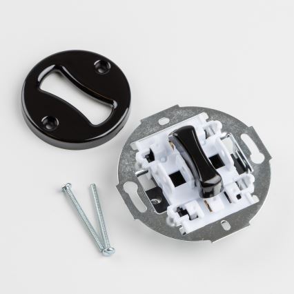 Kliklap - Retro krydsafbryder med ramme nr. 7, sort