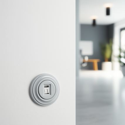 Kliklap - Retro netværksudtag med grå ramme