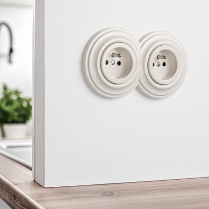 Kliklap - Retro ramme endestykke beige
