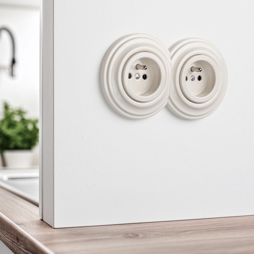 Kliklap - Retro ramme endestykke beige