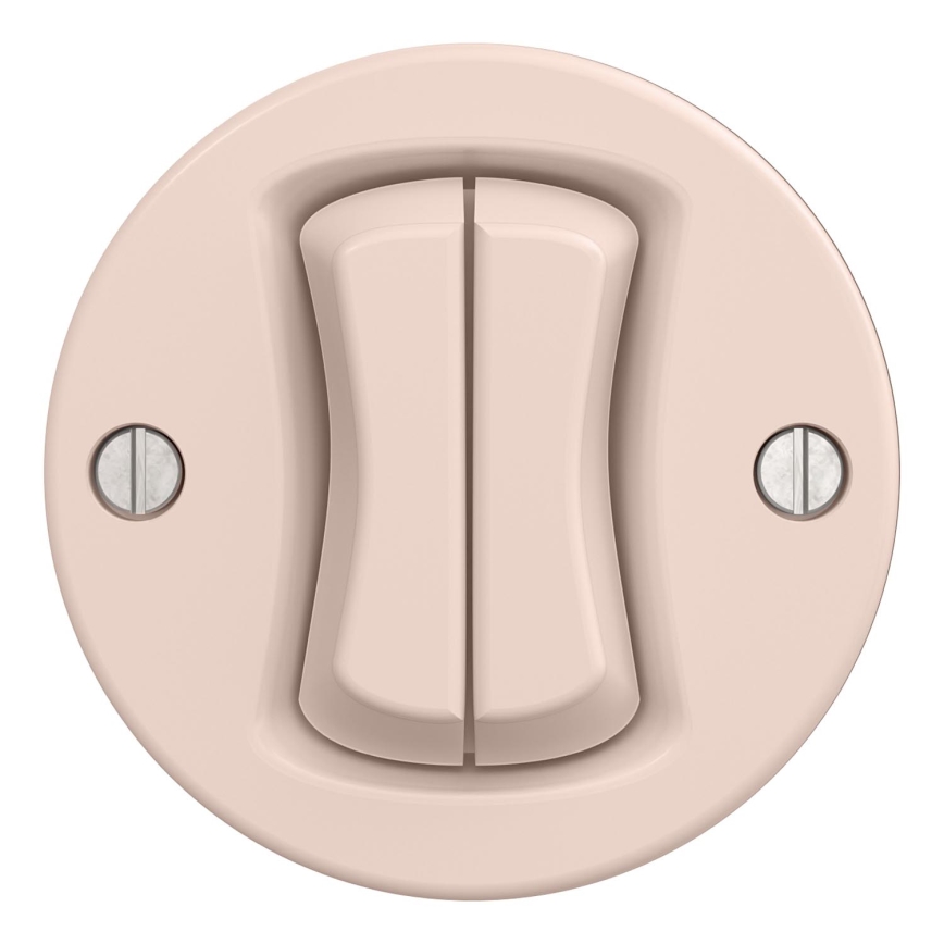 Kliklap - Retro rammeløs dobbeltafbryder, støvet rosa