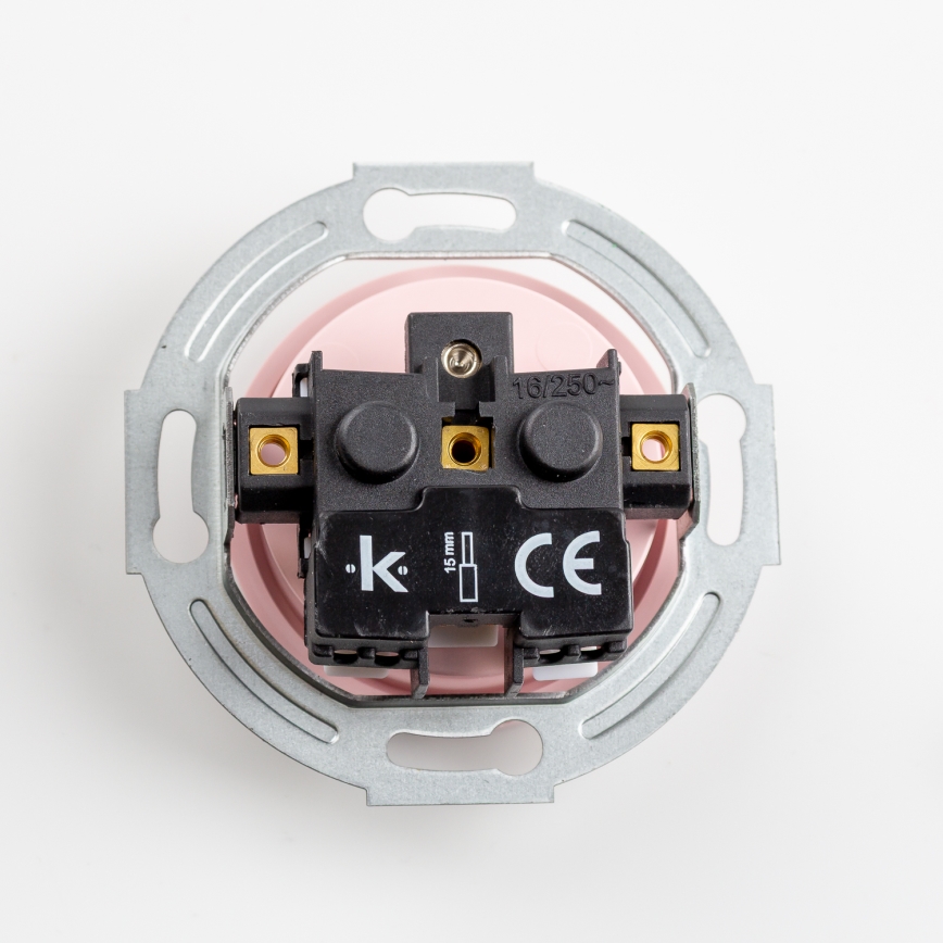 Kliklap - Retro rammeløs stikkontakt til hjemmet 230V, gammelrosa